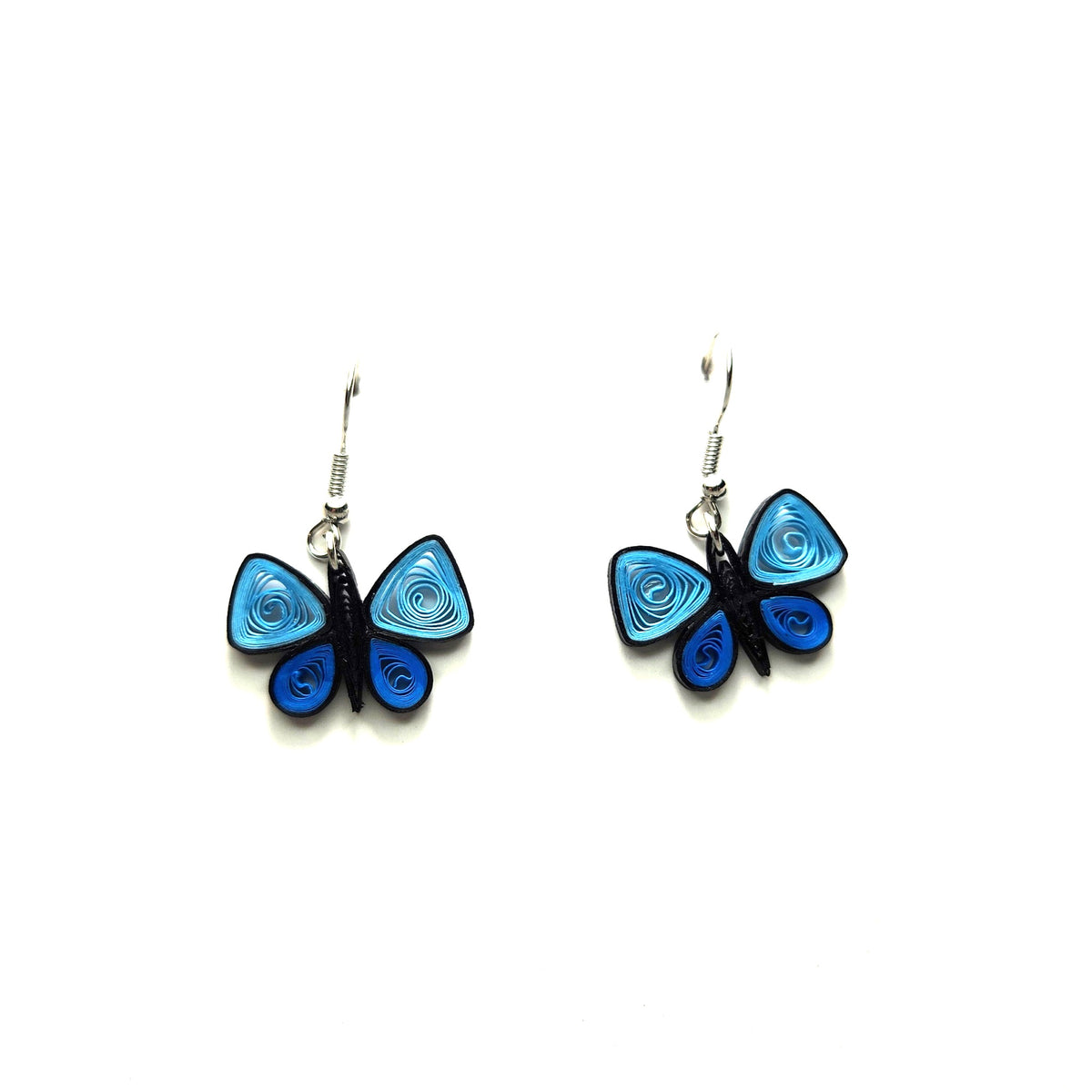 #102 B - Blue Butterfly Earrings