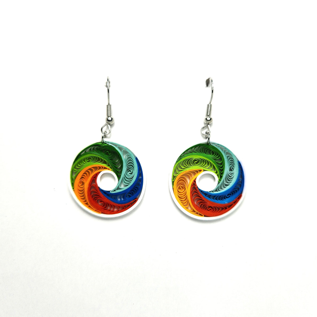 #110 - Rainbow Spiral Earrings