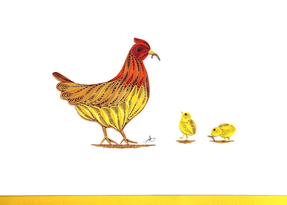 #239 F - Hen and baby chicks