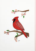 #253 S - Cardinal with cherry blossom