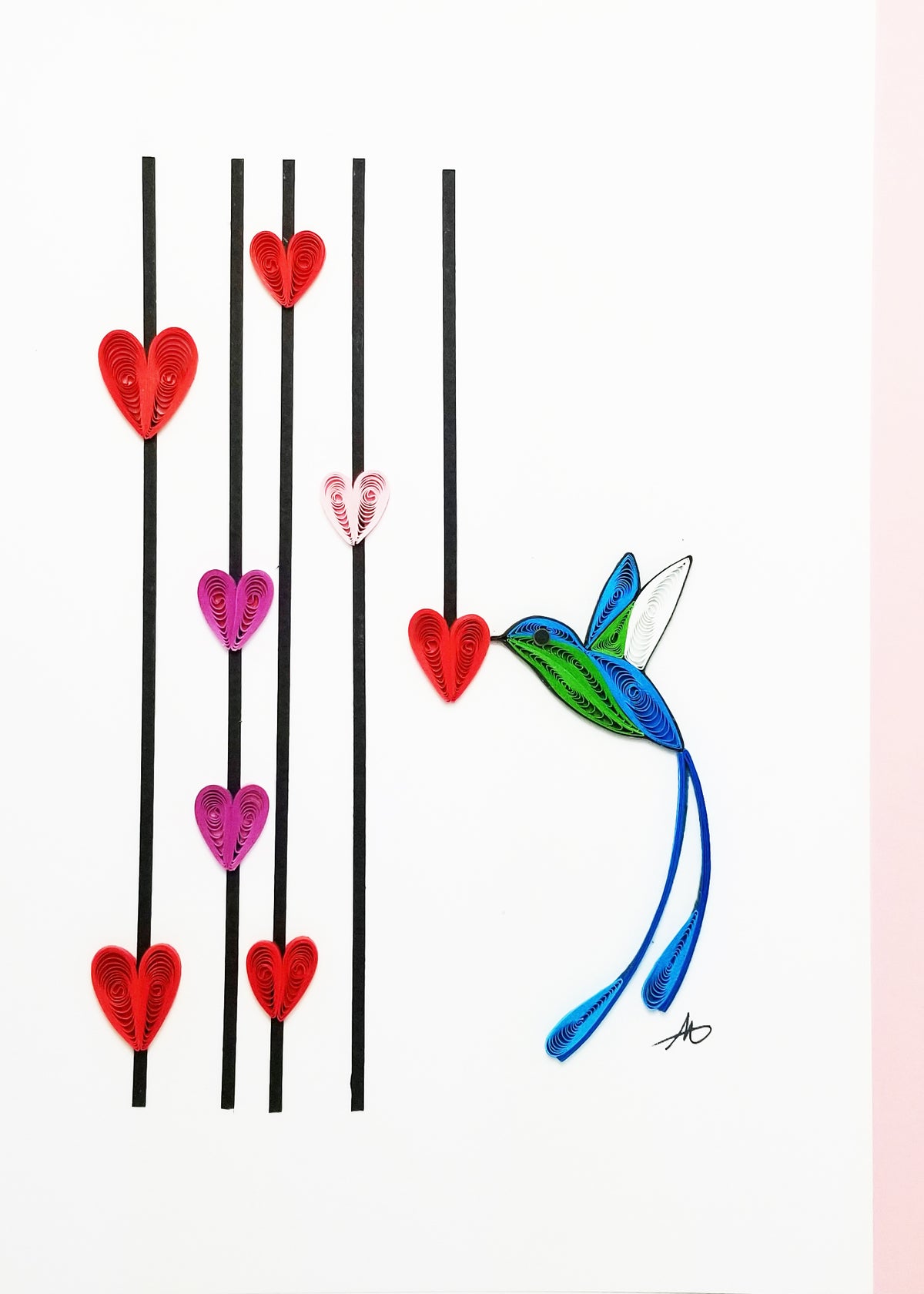 #606 - Hummingbird with Heart