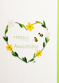 #612 HA - "Happy Anniversary" Flower Heart
