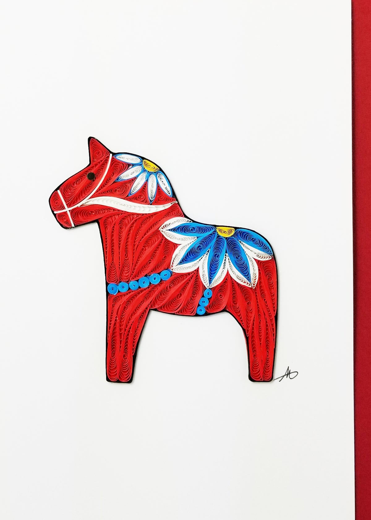 #714 R - Red Dala Horse