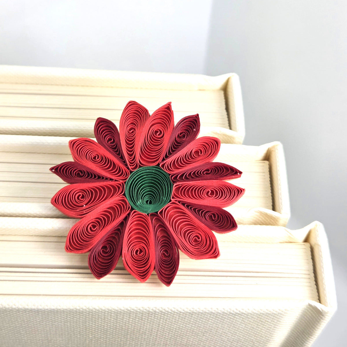 #909-Red Flower Bookmark