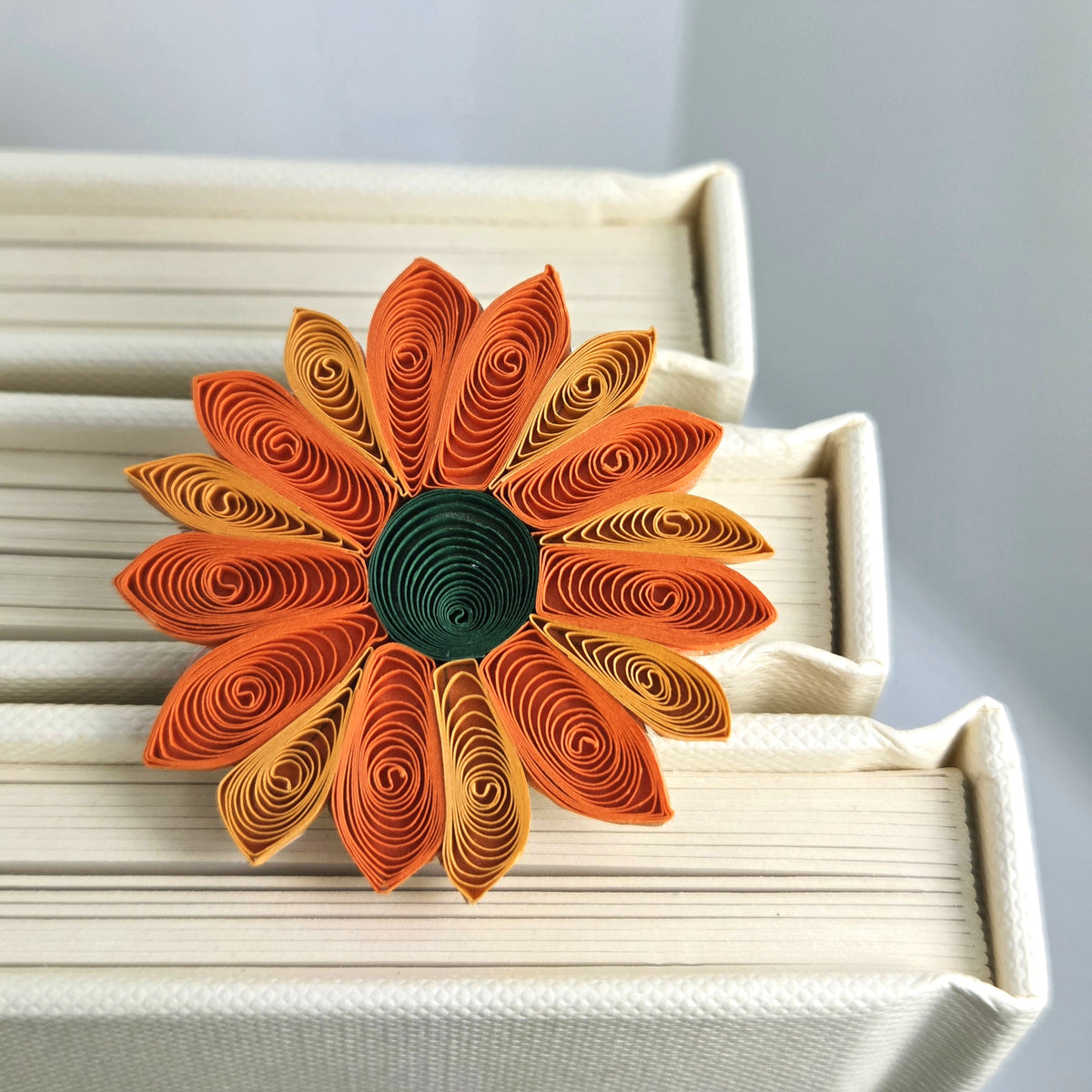 #910-Orange Flower Bookmark